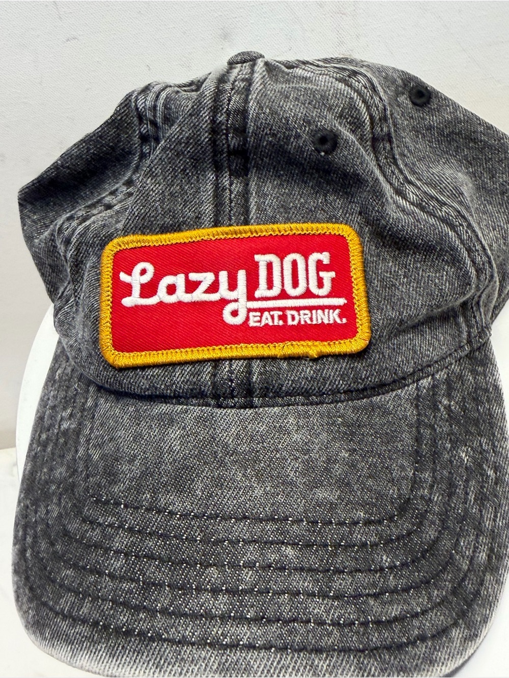 OTTO Gray Washed Baseball Cap with Red & Yellow Patch